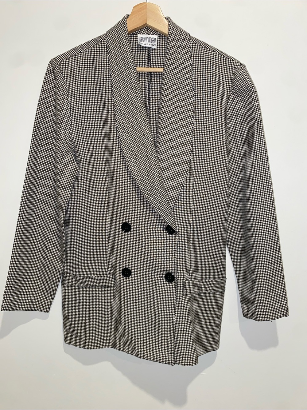 Karin Morgan Collection Vintage Black & White Houndstooth Blazer